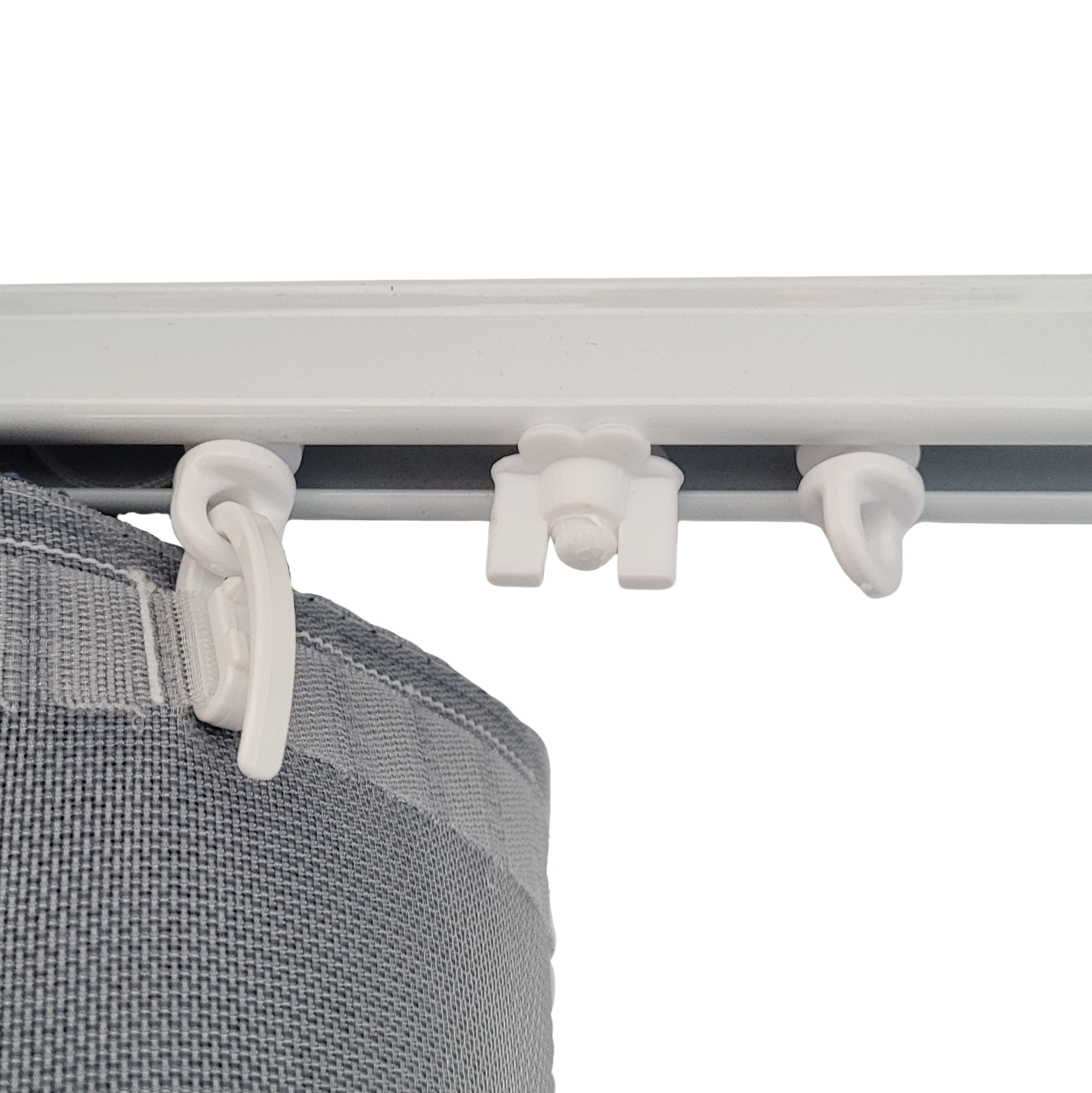 Curtain Track Stop – Adjustable & Reusable Curtain Rail Clip (White) | Fits multiple Wave/ Riplefold Tracks